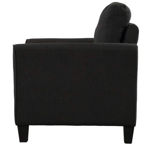 UNIROI Piece Living Room, 3 Seats Loveseat Single Chair Sofa Set, Black