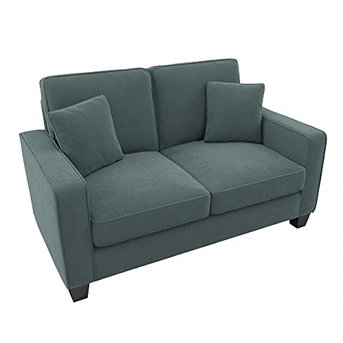 Bush Furniture Stockton Loveseat, 61W, Turkish Blue Herringbone