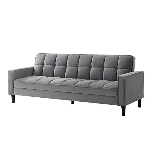 Loft Lyfe Velvet Sofa Bed - Grey | Design: James | Convertible | Tufted | 85