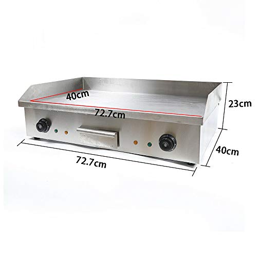 DYRABREST 4400W 110V Electric Countertop Griddle Flat Top Commercial Restaurant Grill Flat Hotplate Home BBQ Grill Non-Stick Commercial Restaurant Teppanyaki Grill Stainless Steel BBQ Grill Machine