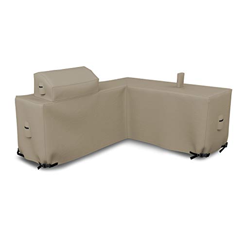 Outdoor Kitchen Cover 12 Oz Waterproof - Left - Customize Your Kitchen Cover with Any Dimensions - 100% Weather Resistant Outdoor Kitchen Island Cover (Beige)