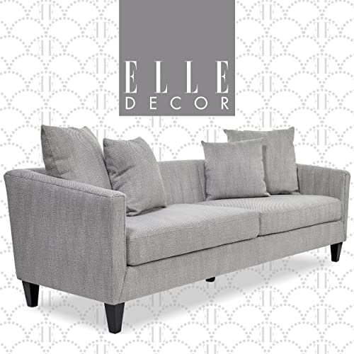 Elle Decor Celeste Upholstered Mid-Century Channel Tufted Sofa, Microfiber Velvet Couch for Living Room, 90