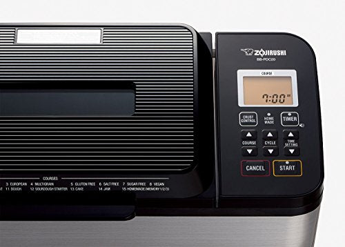 Zojirushi Home Bakery Virtuoso Plus Breadmaker, 2 lb. loaf of bread, Stainless Steel/Black