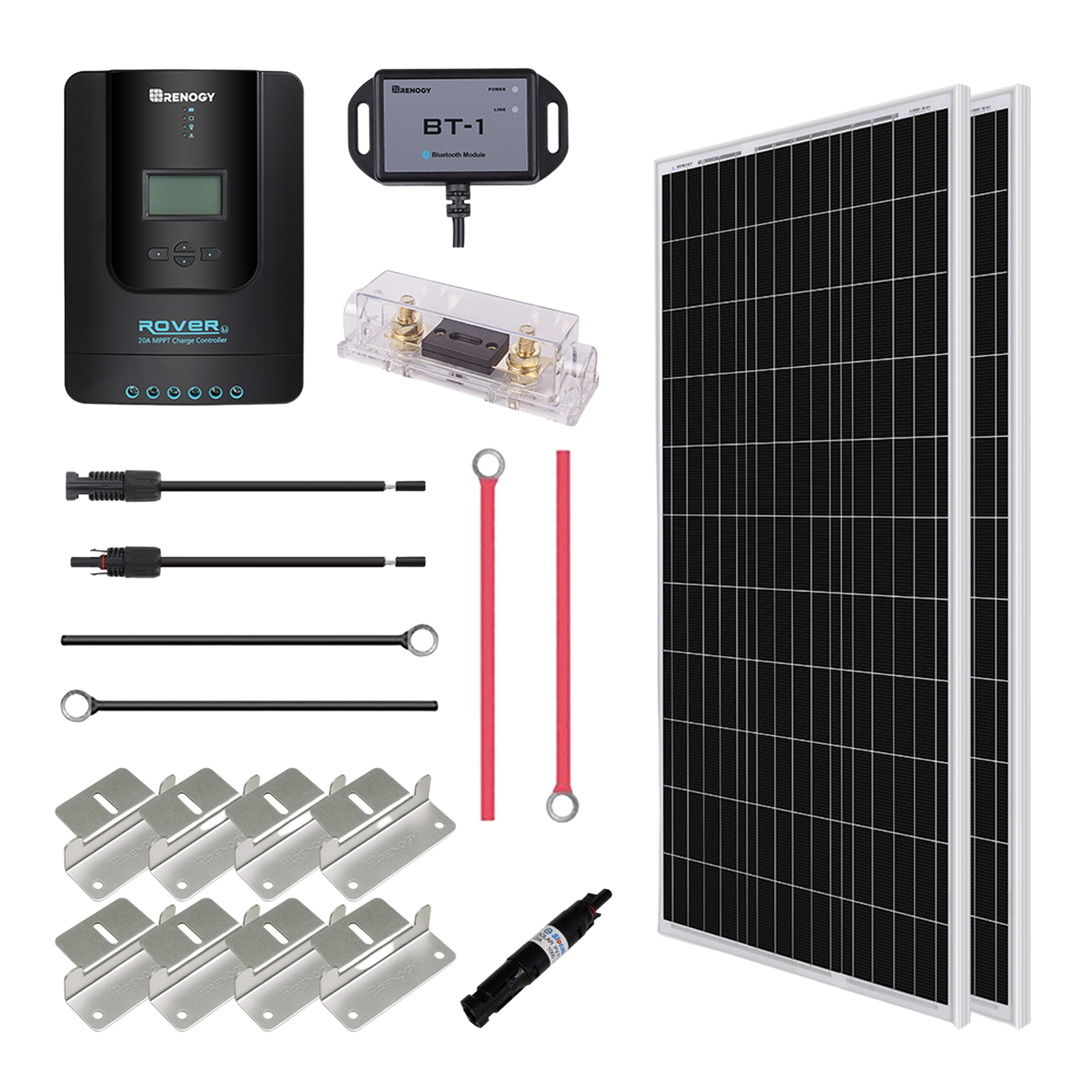 Renogy RNG-KIT-PREMIUM200D-RVR20-US Watt 12 Volt Solar Premium Kit New