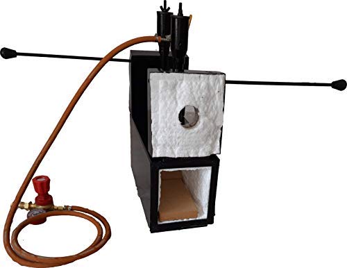 Portable Propane Forge Double Burner with Two Side Doors, 2600F Rated, for Knifemaking Blacksmith Farrier Forging Bladesmithing - Rectangle Shape Forge