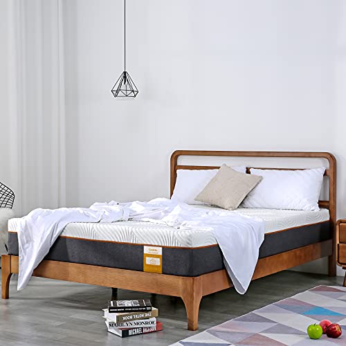 Queen Mattress, Coolvie 10 Inch Memory Foam and Pocket Spring Hybrid Mattress in a Box, Hybrid Innerspring Bed Mattress for Sleep Supportive & Pressure Relief, Breathable Hypoallergenic Knitted Cover