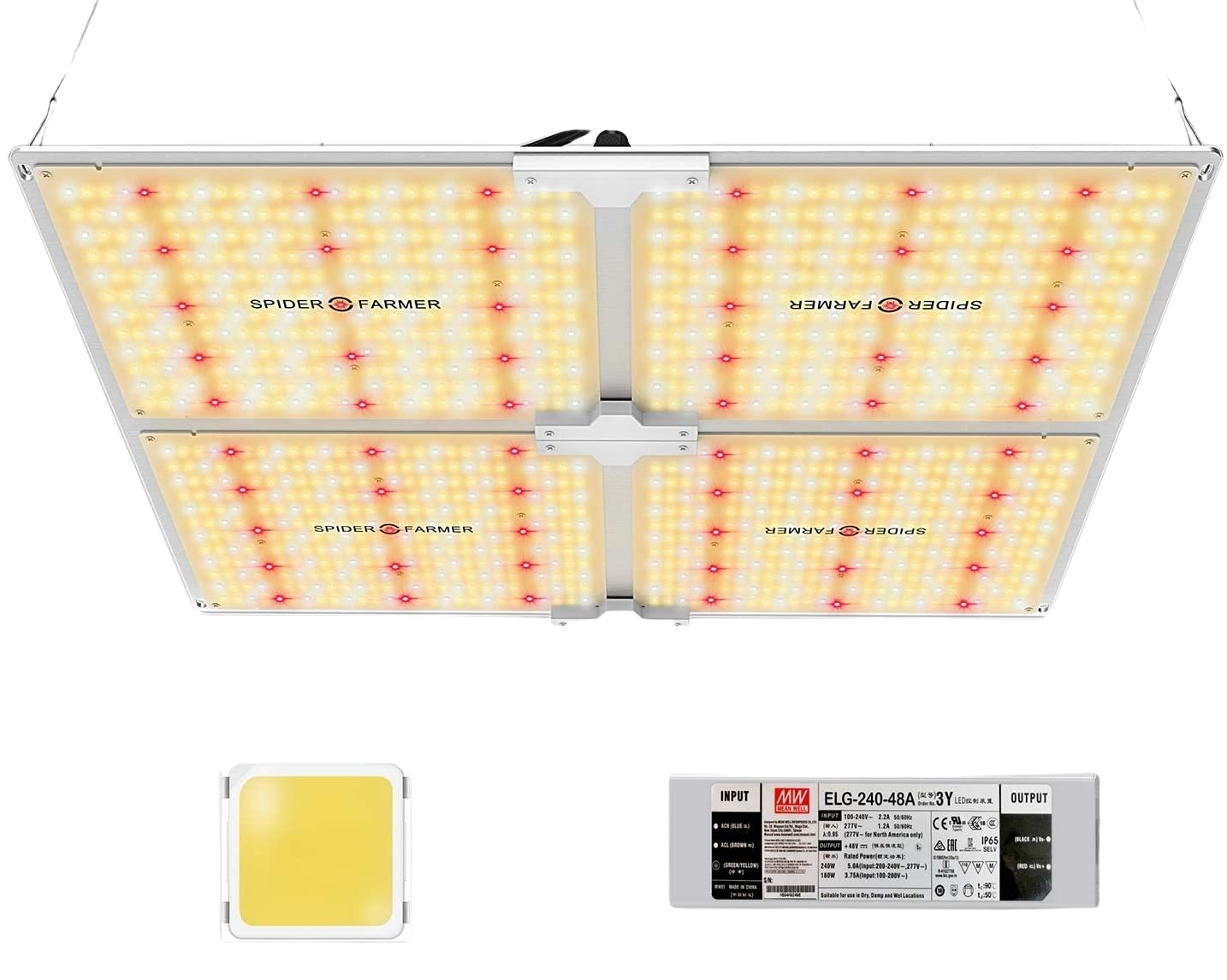 Spider Farmer SF4000 Full Spectrum 3000K 5000K 660nm 760nm IR Grow Light with LM301B Diodes & Dimmable Mean Well Driver New