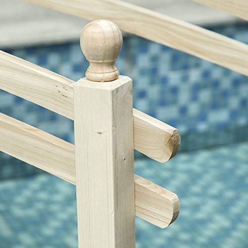 Outsunny 7.5' Fir Wood Garden Bridge Arc Walkway with Side Railings, Perfect for Backyards, Gardens, & Streams, Natural