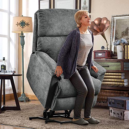 Lift Chair for Elderly with Massage & Heat, Heavy Duty Lift Chairs Electric Recliner Chairs with Remote Control Soft Fabric Lounge