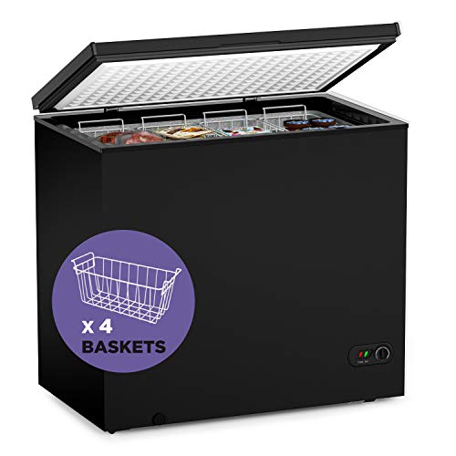 Northair Chest Freezer - 7 Cu Ft with 4 Removable Baskets - Reach In Freezer Chest - Quiet Compact Freezer - 7 Temperature Settings - Black