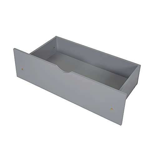 Daybed with Drawers, Wood House Bed Tent Bed Twin Size with Drawers and Fence-Shaped Guardrail, for Toddlers/Teens/ Girls/ Boys, Kids House Bed Frame Can Be Decorated (Gray)