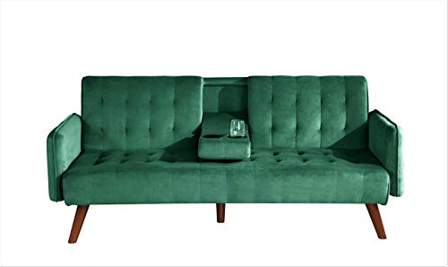 US Pride Furniture Square Arm Sofabed, Green