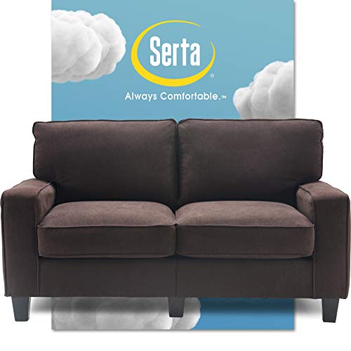 Serta Palisades Upholstered Sofas for Living Room Modern Design Couch, Straight Arms, Soft Fabric Upholstery, Tool-Free Assembly - 61