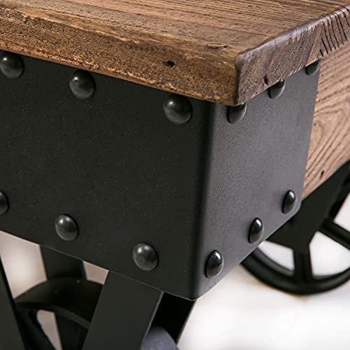 Betos Harper&Bright Designs Solid Wood Coffee Table with Metal Wheels