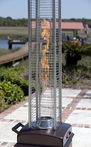 Fire Sense 62224 Hammered Bronze Finish Square Flame Patio Heater