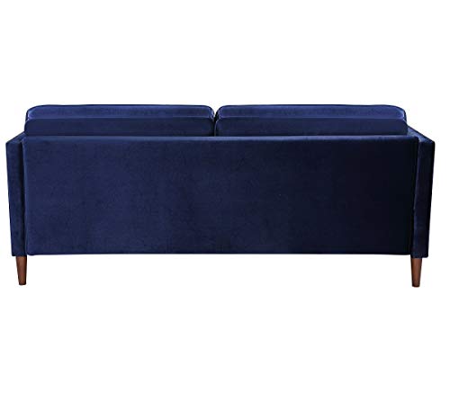 Rhomtree Velvet Sofa Couch Mid Century Upholstered Loveseat Lounger Living Room Couch (73 inch, Blue)