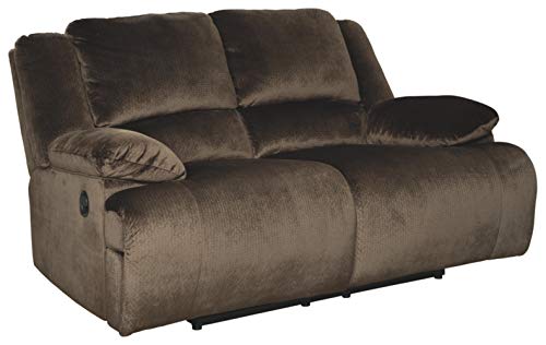 Signature Design by Ashley - Clonmel Contemporary Reclining Loveseat - Pull-Tab Reclining, Dark Brown