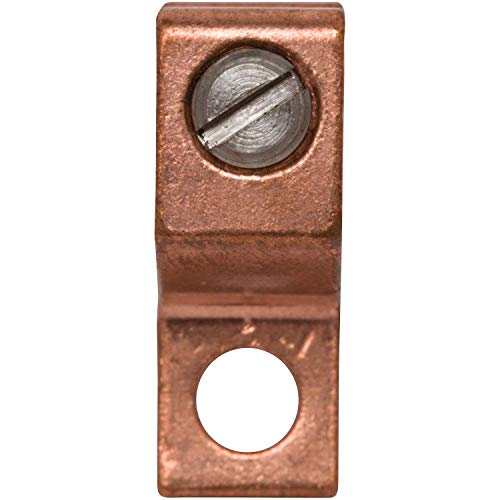 Morris Products Direct Burial Lay-In Connectors – For Copper Conductors, Grounding Swimming Pools, Spa Equipment, Conduit Bushings – 4 AWG, 0.26” Bolt, 1.04”L x 0.47”W x 0.76”H (Pack of 100)