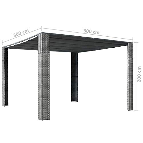Gazebo Canopy, Outdoor Wedding Party Tent BBQ Gazebo Pavilion Gazebo with Roof Poly Rattan 118.1
