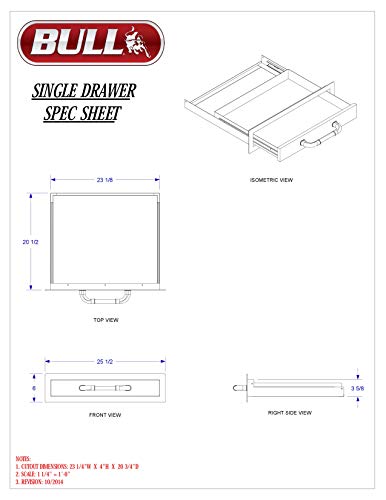 Bull Outdoor Products 09970 Single Drawer, Stainless Steel