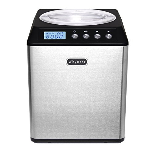 Whynter ICM-201SB Upright Automatic Ice Cream Maker 2 Quart Capacity Built-in Compressor, no pre-Freezing, LCD Digital Display, Timer, Stainless Steel Mixing Bowl, 2.1