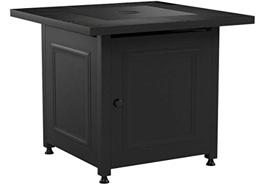 Endless Summer GAD15255SP 30-in Square Gas Pit with Ceramic Tile Mantel Fire Table, Black