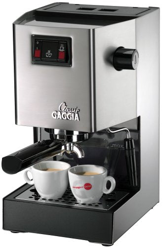 Gaggia 14101 Classic Semi-Automatic Espresso Maker. Pannarello Wand for Latte and Cappuccino Frothing. Brews for Both Single and Double Shots.