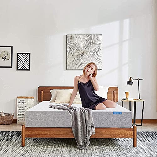 Bed Mattress Cooling Gel Memory Foam Mattress 10 Inch | Bed Mattress in a Box Medium Firm CertiPUR-US | Relieve Stress KUNPENG Bed