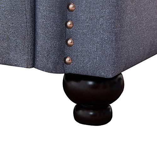 Lazyspace Modern Loveseat Sofa with Wood Legs,Love Seats Furniture Suitable for Small Spaces,Living Room,Office,Soft Couch Easy to Install Grey