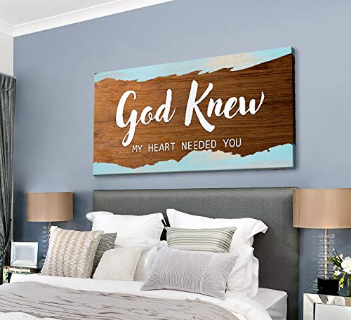 God Knew My Heart Needed You Couples Wall Art 24 x 48 inch