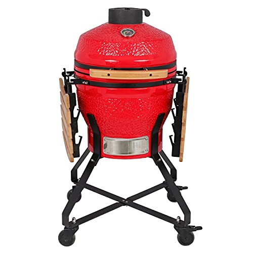 LLHW 18in BBQ Ceramic Grill Cooker Charcoal Grill (Color : Red)