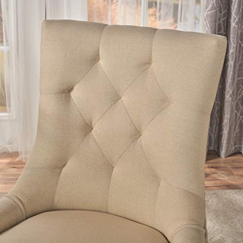 Christopher Knight Home Hayden Tufted Fabric Dining / Accent Chairs, 2-Pcs Set, Beige