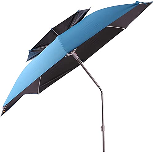 ンリアンに聞-花ラック Outside Umbrella for Patio Patio Umbrella Rubber Cloth Outdoor Adjustable Ultraviolet-Proof Sun Umbrella Large Fishing Awning(Color:2.0m)