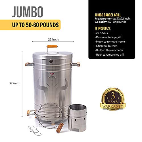 Steak and Beer Barrel Grill and Smoker 2 in 1 (Jumbo)