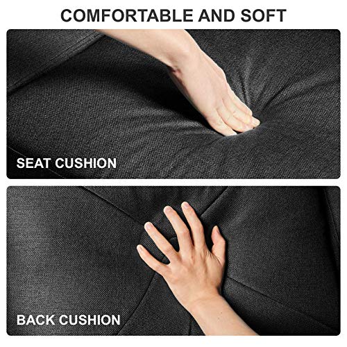 Belffin Convertible Sectional Sofa Couch with Ottoman Reversible L Shaped Sofa Couch Set in Fabric Dark Grey