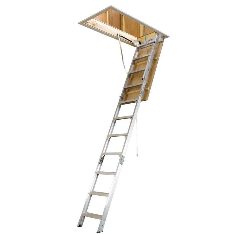 Werner  10.3 ft. H x 22.5 in. W Aluminum  Attic Ladder  Type IAA  375 lb. capacity