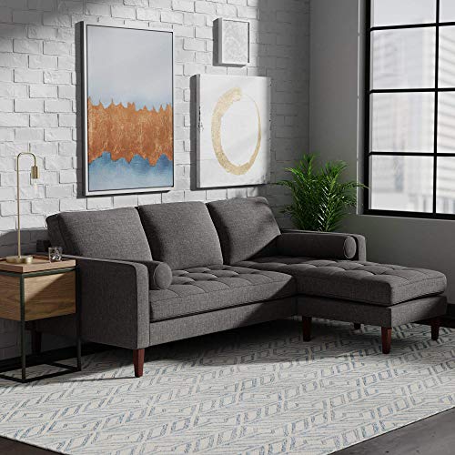 L-Shaped Sectional Sofa Set with Chaise Lounge and Storage Ottoman Living Room Furniture Set Sofa Couch for Home (Antique Grey)