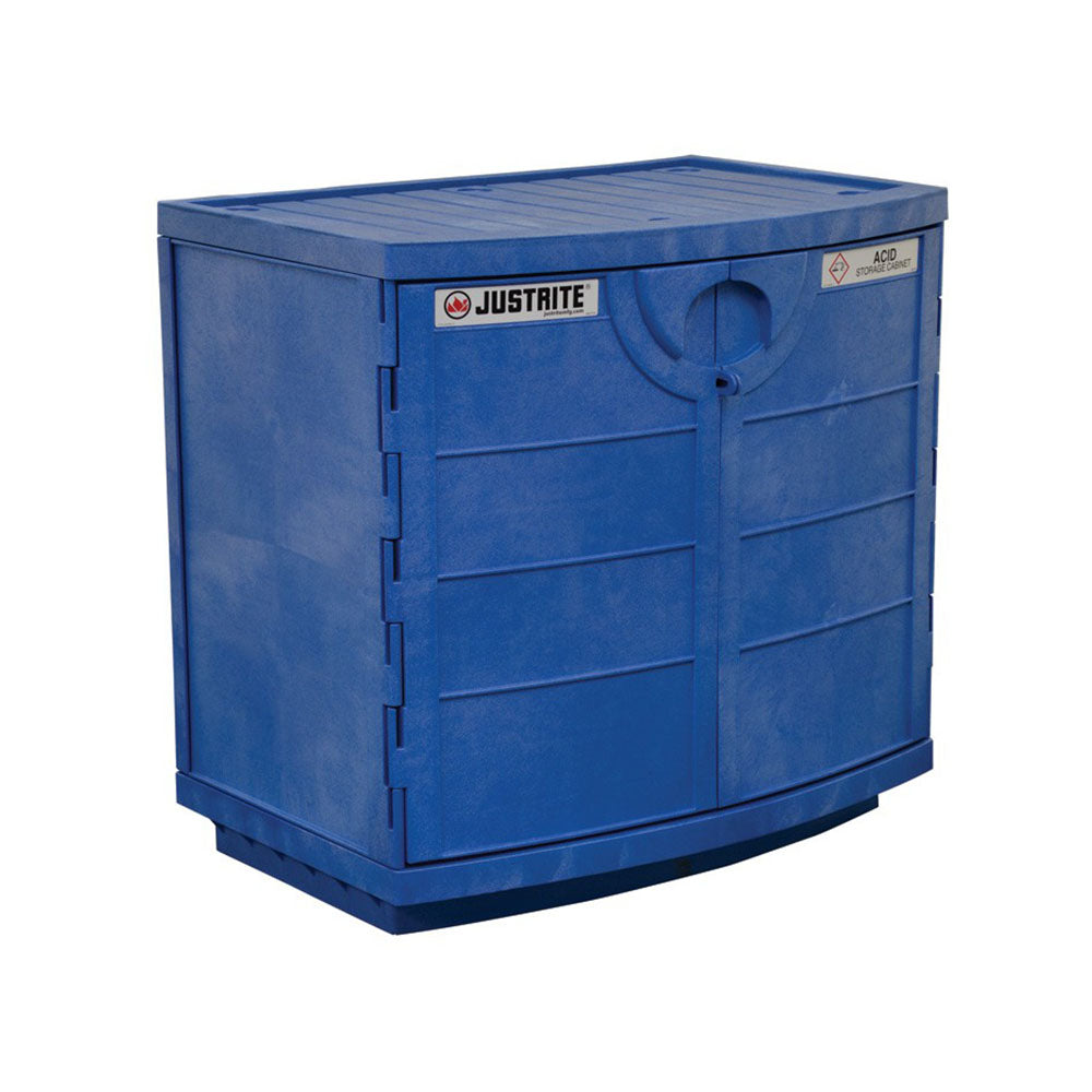 Justrite Polyethylene Corrosives and Acid Cabinet, Holds Thirty-Six 2-1/2 L Bottles, 2 Door