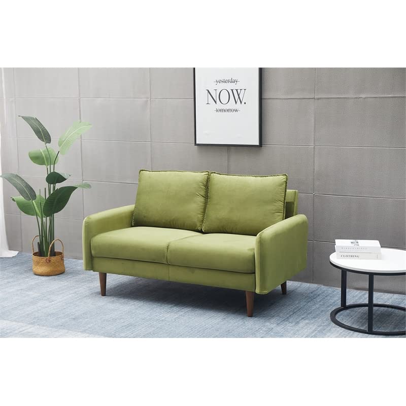 Kingway Furniture Hambrok Velvet Living Room Loveseat in Army Green