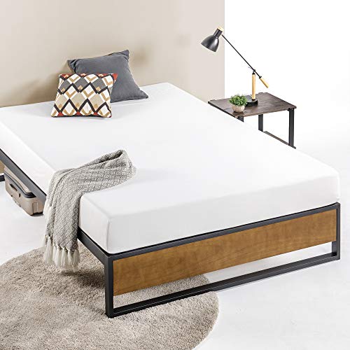 ZINUS GOOD DESIGN Award Winner Suzanne 14 Inch Metal and Wood Platforma Bed Frame / No Box Spring Needed / Wood Slat Suport, Brown, Full