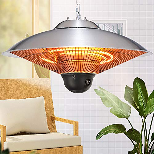 Garden Halogen Patio Heater, Electric Infrared Heater Hanging Lamp Ceiling Heater, 1500w IP44 30㎡Infrared Heater Electric Hanging Patio Heater