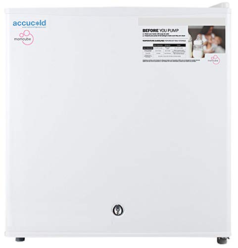 Summit Appliance FS24LMC Accucold Countertop MOMCUBE All-Freezer, for Storage of Breast Milk, Factory Installed Lock, Manual Defrost, Removable Shelf, Adjustable Thermostat, Fully Finished Cabinet