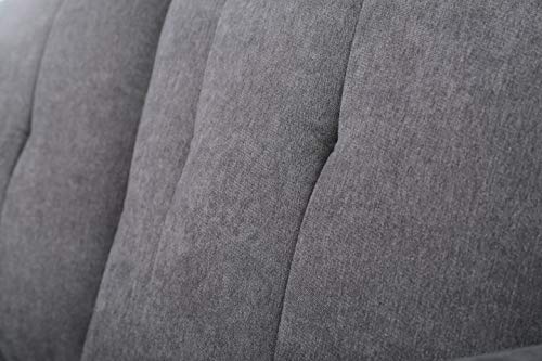 US Pride Furniture Linen Nailhead Trim Rolled Arm Sofas, Grey