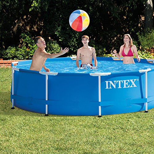 Intex 10ft x 30in Metal Frame Above Ground Pool Set with Filter Pump (2 Pack)