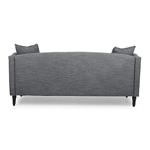 Christopher Knight Home Austell 3 Seater Sofa, Charcoal + Dark Brown