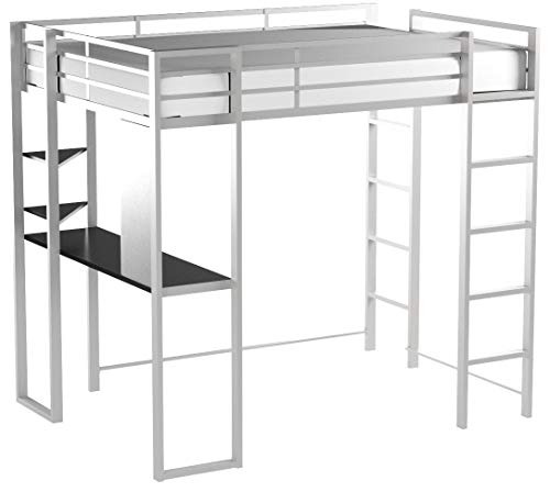 DHP Adobe Loft Bed, Silver, Full