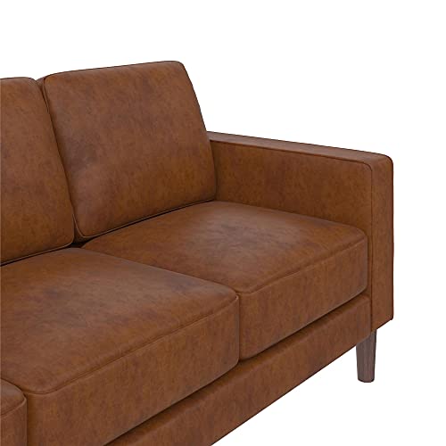 DHP Brynn 3 Seater Sofa, Camel Faux Leather