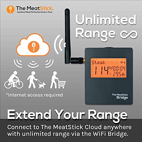 MeatStick WiFi Pro Set | Unlimited Range Wireless Meat Thermometer App Enabled Low & Slow BBQ, Smoker, Stove Top, Oven, Deep Frying, Sous Vide, Rotisserie, Kamado
