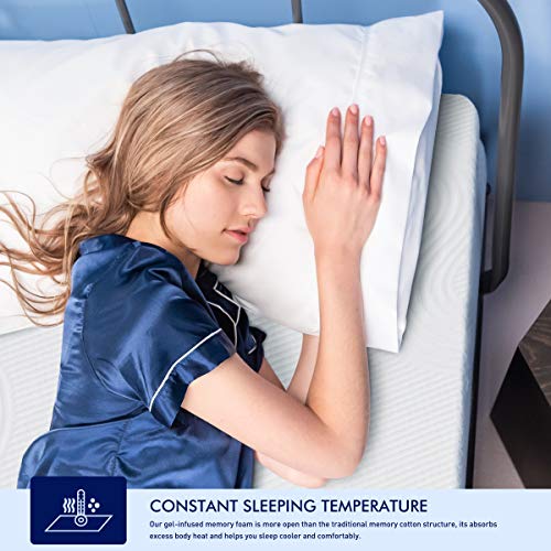 subrtex 6 Inch Mattress Gel Memory Foam Mattress with Removable Soft Cover Full Body Support Cooling Mattress CertiPUR-US Certified, Bed in A Box(Queen, 6-inch)