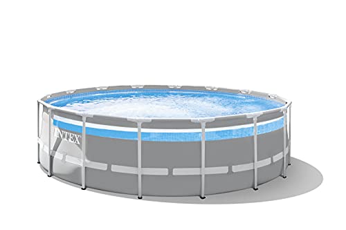 Intex 26729EH 16 Foot by 48 Inch Clearview Prism Frame Above Ground Swimming Pool with Filter Pump, Easy Set Up and fits up to 6 People